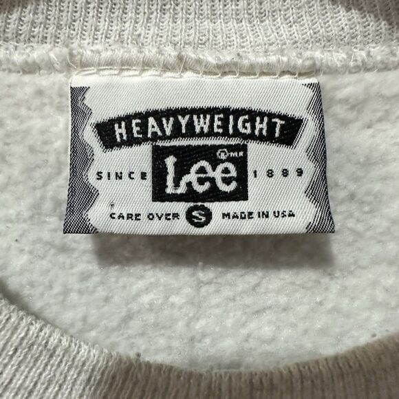 Vtg Lee Heavy Weight Crewneck Sweater Gray Embroidered Stingray Corvette Small - Picture 3 of 7